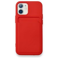 Newface iPhone 12 Mini Kılıf Kelvin Kartvizitli Silikon - Kırmızı