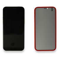 Newface iPhone 12 Pro Kılıf 360 Hayalet Full Body Silikon Kapak - Kırmızı