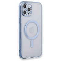 Newface iPhone 12 Pro Kılıf Magneticsafe Lazer Silikon - Sierra Blue