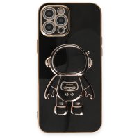 Newface iPhone 12 Pro Max Kılıf Aston Stand Silikon - Siyah