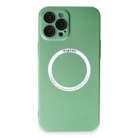 Newface iPhone 12 Pro Max Kılıf Jack Magneticsafe Lens Silikon - Yeşil