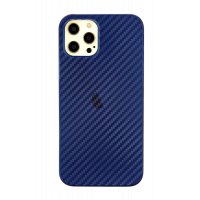 Newface iPhone 12 Pro Max Kılıf Karbon PP Silikon - Mavi