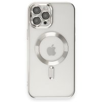 Newface iPhone 12 Pro Max Kılıf Kross Magneticsafe Kapak - Gümüş