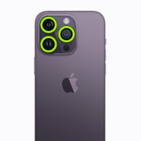 Newface iPhone 12 Pro Max Neon Fosforlu Kamera Lens - Yeşil
