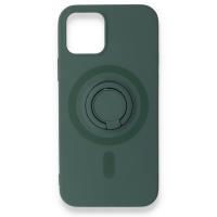 Newface iPhone 12 Pro Kılıf Viktor Yüzüklü Silikon - Koyu Yeşil