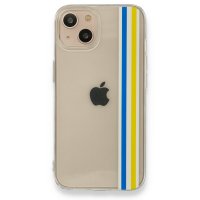 Newface iPhone 13 Kılıf Prime Silikon - Mavi-Sarı