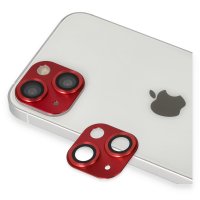 Newface iPhone 13 Mini Pers Alüminyum Kamera Lens - Kırmızı
