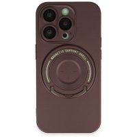 Newface iPhone 13 Pro Kılıf Lukka Magneticsafe Kapak - Kahverengi