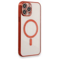 Newface iPhone 13 Pro Kılıf Magneticsafe Lazer Silikon - Kırmızı