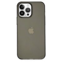 Newface iPhone 13 Pro Kılıf Pc Sert Şeffaf Kapak - Siyah