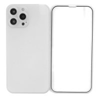 Newface iPhone 13 Pro Max Kılıf 360 Full Body Silikon Kapak - Beyaz