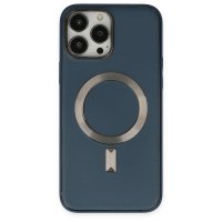 Newface iPhone 13 Pro Max Kılıf Coco Deri Magneticsafe Silikon - Lacivert