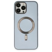Newface iPhone 13 Pro Max Kılıf Coco Deri Magneticsafe Silikon - Sierra Blue