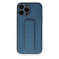 Newface iPhone 13 Pro Max Kılıf Coco Deri Standlı Kapak - Açık Mavi