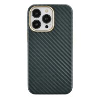 Newface iPhone 13 Pro Max Kılıf Hibrit Karbon Silikon - Yeşil