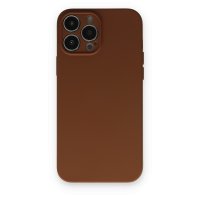 Newface iPhone 13 Pro Max Kılıf Nano içi Kadife Silikon - Kahverengi