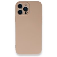 Newface iPhone 13 Pro Max Kılıf Nano içi Kadife Silikon - Pudra
