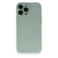 Newface iPhone 13 Pro Max Kılıf Nano içi Kadife Silikon - Su Yeşili