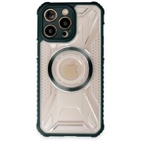 Newface iPhone 13 Pro Max Kılıf Prag Magneticsafe Kapak - Koyu Yeşil