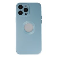 Newface iPhone 13 Pro Max Kılıf Vamos Lens Silikon - Mavi