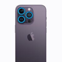 Newface iPhone 13 Pro Max Neon Fosforlu Kamera Lens - Mavi