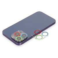 Newface iPhone 13 Pro Renkli Kamera Lens Koruma Cam - Mavi-Yeşil