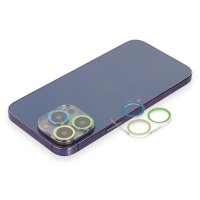 Newface iPhone 13 Pro Renkli Kamera Lens Koruma Cam - Yeşil-Sarı