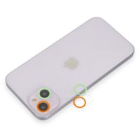 Newface iPhone 13 Renkli Kamera Lens Koruma Cam - Turuncu-Yeşil