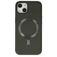 Newface iPhone 14 Kılıf Coco Deri Magneticsafe Silikon - Haki Yeşil