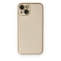 Newface iPhone 14 Kılıf Coco Deri Silikon Kapak - Gold