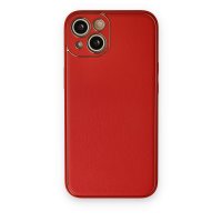 Newface iPhone 14 Kılıf Coco Deri Silikon Kapak - Kırmızı