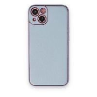 Newface iPhone 14 Kılıf Coco Deri Silikon Kapak - Sky Blue