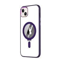 Newface iPhone 14 Kılıf Mudo Magneticsafe Standlı Kapak - Derin Mor