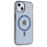 Newface iPhone 14 Kılıf Tron Şeffaf Magsafe Kapak - Mavi