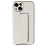 Newface iPhone 14 Plus Kılıf Coco Deri Standlı Kapak - Beyaz