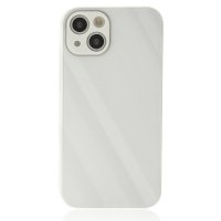 Newface iPhone 14 Plus Kılıf Glass Kapak - Beyaz