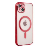 Newface iPhone 14 Plus Kılıf Magneticsafe Lazer Silikon - Kırmızı
