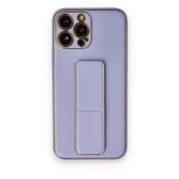 Newface iPhone 14 Pro Kılıf Coco Deri Standlı Kapak - Lila