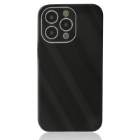 Newface iPhone 14 Pro Kılıf Glass Kapak - Siyah