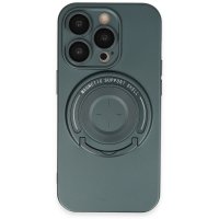 Newface iPhone 14 Pro Kılıf Lukka Magneticsafe Kapak - Koyu Yeşil