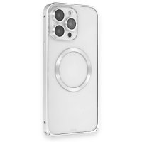 Joko iPhone 14 Pro Kılıf Metal Bumper Magneticsafe Kapak - Gümüş
