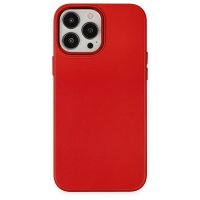 Newface iPhone 14 Pro Max Kılıf Asya Deri Silikon - Kırmızı