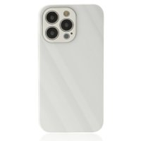 Newface iPhone 14 Pro Max Kılıf Glass Kapak - Beyaz