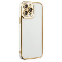 Newface iPhone 14 Pro Max Kılıf Liva Lens Silikon - Beyaz