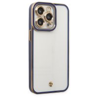 Newface iPhone 14 Pro Max Kılıf Liva Lens Silikon - Mavi
