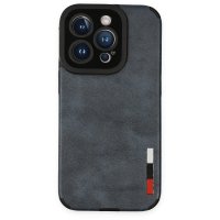 Newface iPhone 14 Pro Max Kılıf Loop Deri Silikon - Lacivert