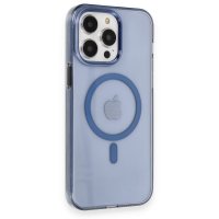 Newface iPhone 14 Pro Max Kılıf Tron Şeffaf Magsafe Kapak - Mavi