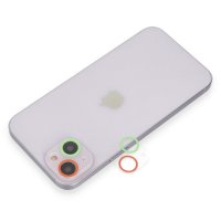 Newface iPhone 14 Renkli Kamera Lens Koruma Cam - Yeşil-Pembe