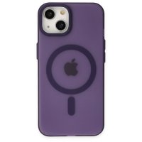Newface iPhone 15 Kılıf Lodos Magneticsafe Mat Kapak - Mor