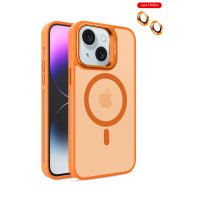 Joko iPhone 15 Plus Flet Lens Magsafe Kapak - Turuncu